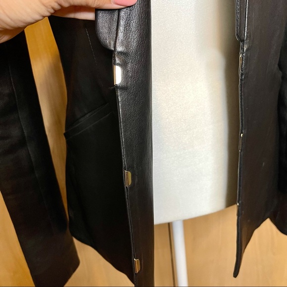 Thierry Mugler 🚩Host Pick🚩 slim edgy leather blazer - Picture 5 of 14